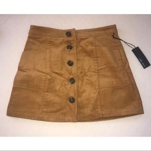 NWT Brown Corduroy Mini Skirt